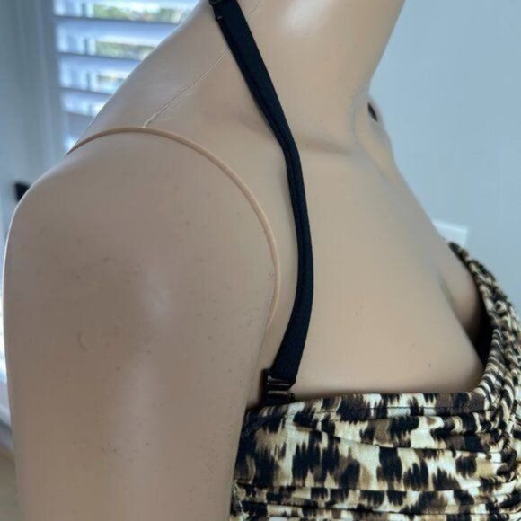 Carmen Marc Valvo Zanzibar Leopard-Print Shirred Maillot Swimsuit - Picture 8 of 11